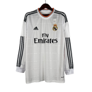 Retro Real Madrid Long Sleeve Adidas Home White Jersey 2013/14 Men's