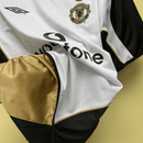 Manchester United Reversible 100 Years Edition Retro-Trikot - Weiß & Schwarz / Gold & Schwarz