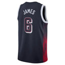 USA Basketball Nike Swingman LeBron James 6 Trikot 2024 Unisex - Blau