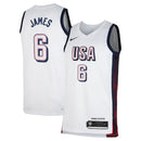USA Basketball Nike Swingman LeBron James 6 Trikot 2024 Unisex - Weiß
