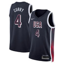 USA Basketball Nike Maillot Swingman Stephen Curry 4 2024 Unisexe - Bleu